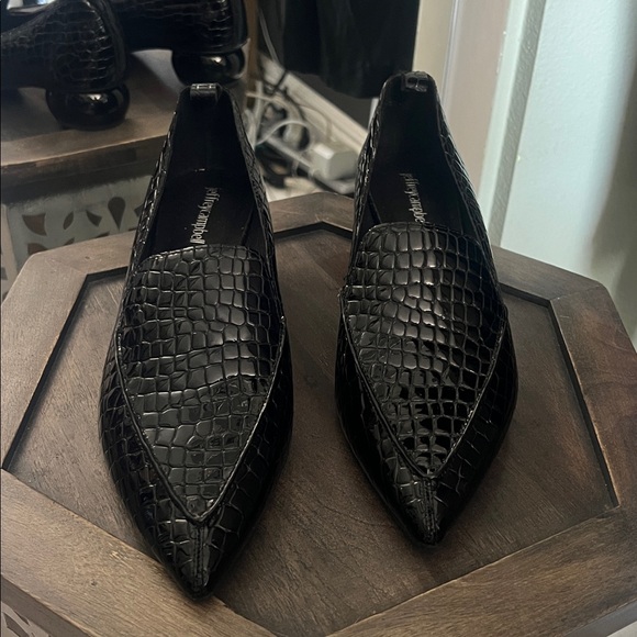 Like new, 8.5, Jeffrey Campbell Black Textured Loafers (just sat in closet) - Picture 1 of 12